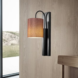 Opviq Lámpara de pared Baston - 3462 Negro y Marrón